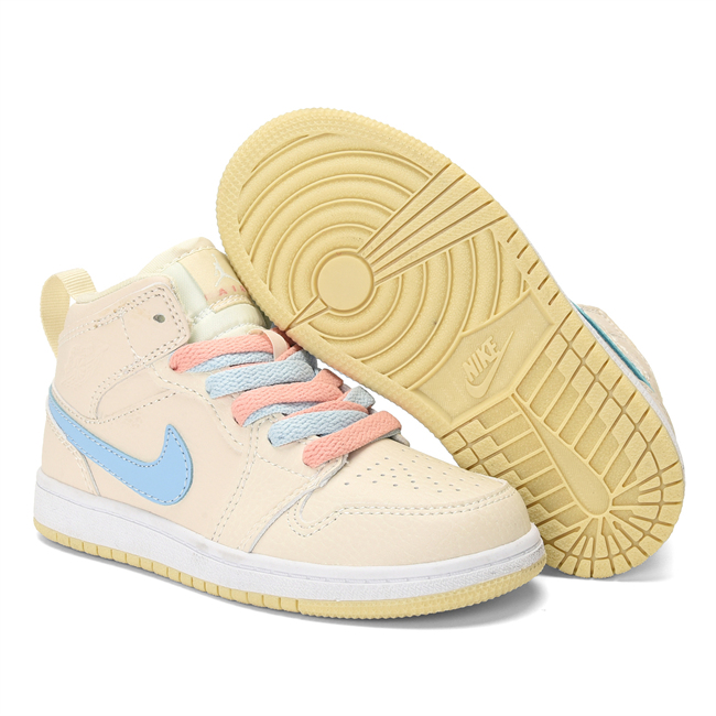 Youth Running Weapon Air Jordan 1 Cream Shoes 0659